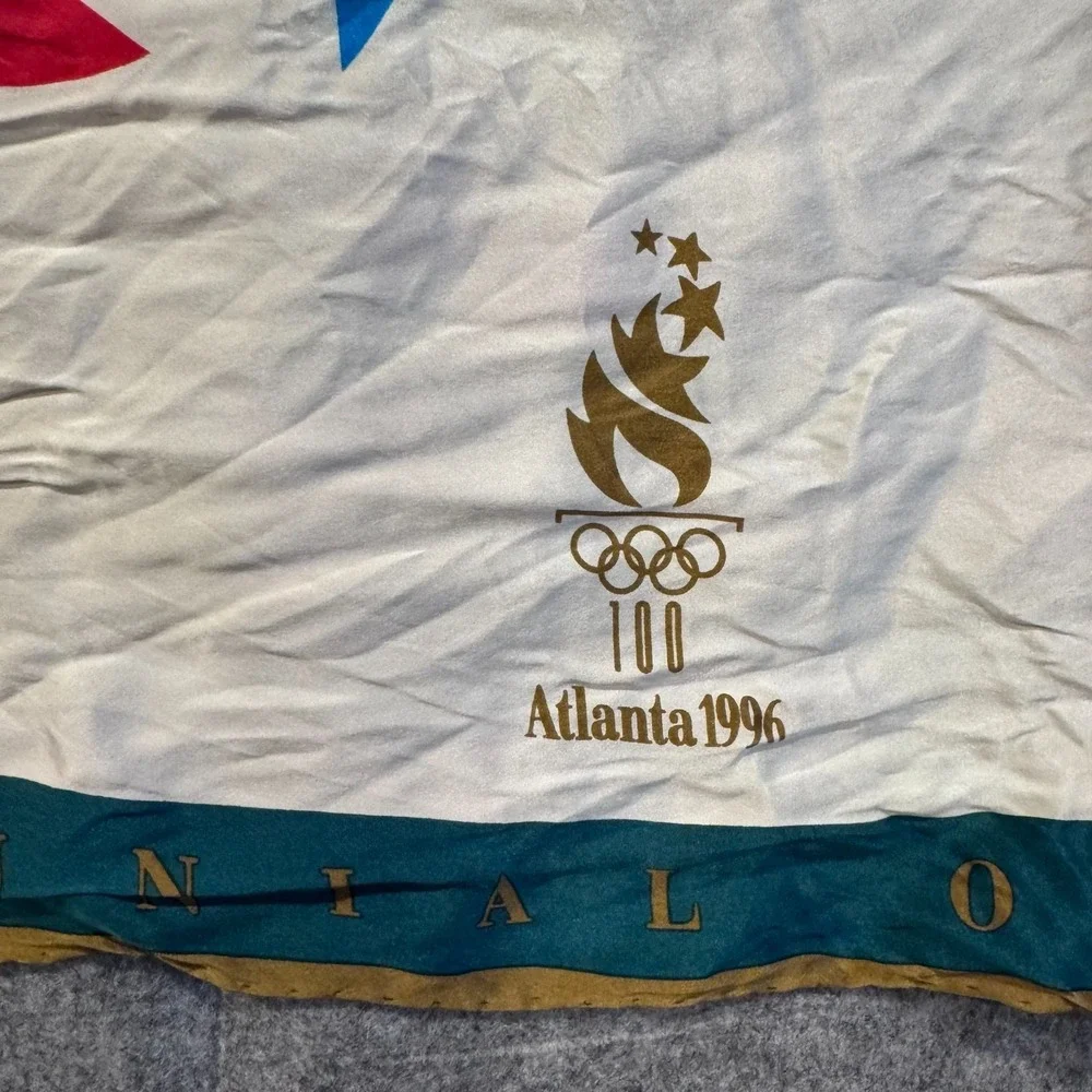 Vtg 1996 Atlanta Olympics Centennial Games‎ Silk Scarf Rare